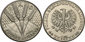 PRL. PROBE/PATTERN Nickel 10 zlotych 1971 FAO
Piękny egzemplarz.Fischer P 116
Waga/Weight: 9.52 g Ni Metal: Średnica/diameter: 
Stan zachowania/con...