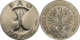PRL. PROBE/PATTERN Nickel 10 zlotych 1971 FAO fiat pianis
Piękny egzemplarz.Fischer P 118&nbsp;&nbsp; 
Waga/Weight: 9.47 g Ni Metal: Średnica/diamet...