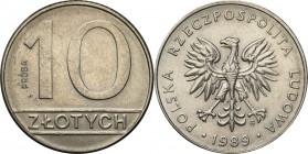 PRL. PROBE/PATTERN Nickel 10 zlotych 1989
Piękny egzemplarz, ryski.Fischer P 130
Waga/Weight: 4,34 g Ni Metal: Średnica/diameter: 
Stan zachowania/...