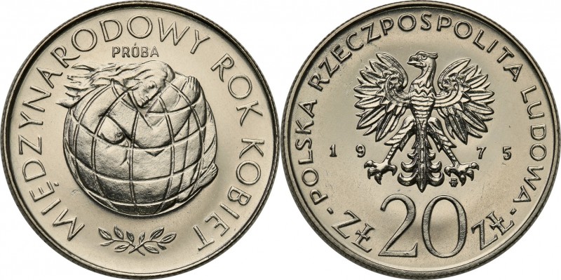 PRL. PROBE/PATTERN Nickel 20 zlotych 1975 Rok Kobiet
Piękny egzemplarz.Fischer ...
