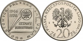 PRL. PROBE/PATTERN Nickel 20 zlotych 1976 Ustawy Budżetowe
Piękny egzemplarz.Fischer P 146
Waga/Weight: 10.12 g Ni Metal: Średnica/diameter: 
Stan ...