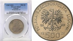 PRL. 500 zlotych 1989 Władysław Jagiełło PCGS MS67 (2 MAX)
Druga najwyższa nota gradingowa. Idealnie zachowana moneta.Fischer OB 107
Waga/Weight: Me...
