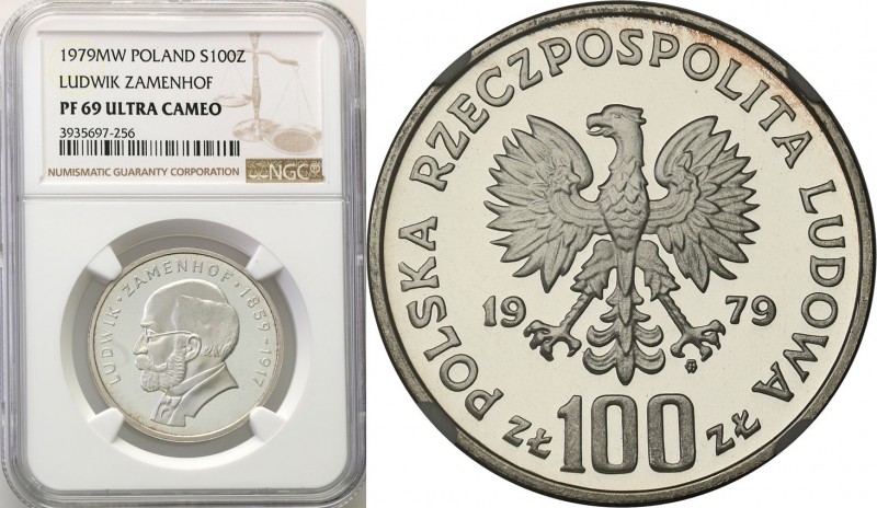 PRL. 100 zlotych 1979 Ludwik Zamenhof NGC PF69 ULTRA CAMEO (MAX)
Piękny mennicz...