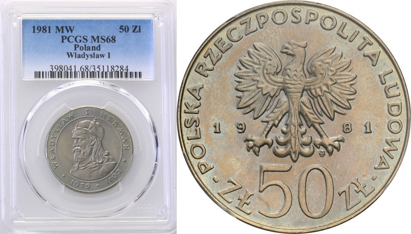 PRL. 50 zlotych 1981 Władysław Herman PCGS MS68 (MAX)
Najwyższa nota gradingowa...