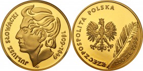 III RP 200 zlotych 1999 Juliusz Słowacki
Piękny, menniczy egzemplarz, intensywny połysk&nbsp; i wspaniale zachowane detale. Rzadki w takim stanie zac...