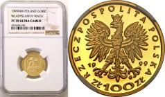 III RP. 100 zlotych 1999 Władysław IV Waza NGC PF70 ULTRA CAMEO (MAX)
Najwyższa nota gradingowa na świecie. Idealnie zachowana moneta.Fischer KZ (100...