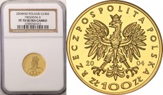 III RP. 100 zlotych 2004 Przemysł II NGC PF70 ULTRA CAMEO (MAX)
Najwyższa nota gradingowa na świecie.Idealnie zachowana moneta w amerykańskim grading...