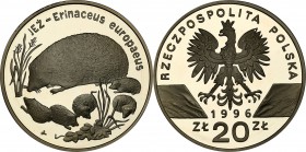 III RP.20 zlotych 1996 Jeż
Idealnie zachowana moneta.Fischer K (20) 010
Waga/Weight: 31,1 g Ag .925 Metal: Średnica/diameter: 
Stan zachowania/cond...