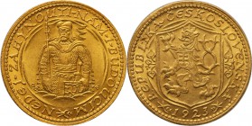 Czech Republic
Czech Republic. Ducat (dukaten) 1923 św. Wacław 
Wyśmienicie zachowana moneta.Friedberg 2
Waga/Weight: 3,50 g Au 986 Metal: Średnica...
