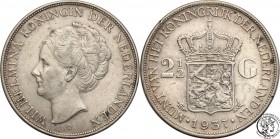 Netherlands
Netherlands. 2 1/2 guldena 1937 
Matowa patyna, dobre detale.
Waga/Weight: 24,85 g Ag 720 Metal: Średnica/diameter: 
Stan zachowania/c...