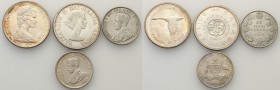Canada
Canada. set of 4 coins 
Różne nominały i daty.Ładne egzemplarze, połysk.
Waga/Weight: 69,40 g Ag 800 łącznie Metal: Średnica/diameter: 
Sta...