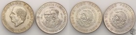 Mexico
Mexico. 10 pesos 1956 + 1960 
Zestaw 2 monet. Bardzo ładne egzemplarze.
Waga/Weight: 57,7 g Ag 900 łącznie Metal: Średnica/diameter: 
Stan ...