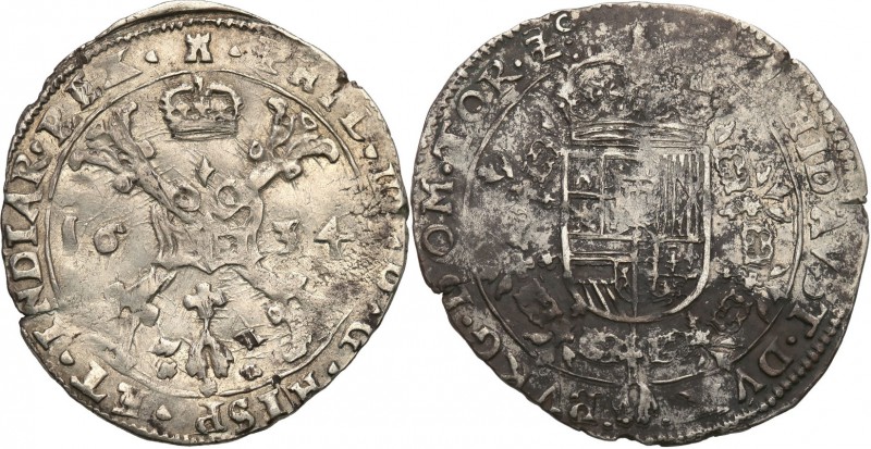 Netherlands
Niderlandy Spanish. 1/4 patagon 1634, Tournai 
Delikatny połysk me...