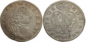 Germany
Germany, Prussia. Szostak 1718, Konigsberg 
Litery CG pod popiersiem. Rzadki typ monety. Schr. 458
Waga/Weight: 3,29 g Ag Metal: Średnica/d...