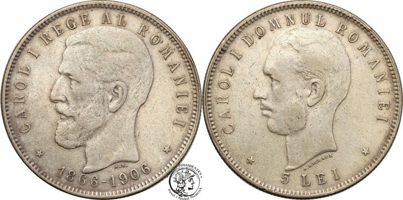 Romania
Romania. 5 lei 1906 
Obiegowy egzemplarz, patyna.
Waga/Weight: 24,84 ...