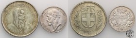 Switzerland
Switzerland. Lichtenstein. 5 francs 1966 i 1 Kronen (crowns)a 1904 
Ładne egzemplarze. Delikatna patyna.
Waga/Weight: 15,03 i 4,98 g Ag...