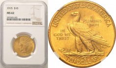 USA
USA. 10 $ dollars 1915 - Indianin, Philadelphia NGC MS62 
Piękny, menniczy egzemplarz. Wspaniały połysk menniczy. Rzadka moneta w takim stanie z...