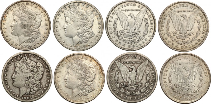 USA
USA. $ dollar Morgan, Philadelphia/New Orleans - set of 4 coins 
Różne sta...