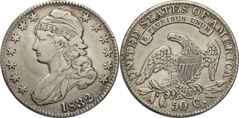 USA
USA. 50 cents 1832, Filadelfia 
Resztki połysku menniczego. Rzadka moneta....