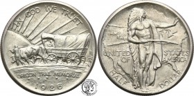 USA
USA. 1/2 $ dollara 1926 Oregon Trail 
Połysk, delikatna patyna. Rzadka moneta szczególnie w takim stanie zachowania.
Waga/Weight: 12,50 g Ag Me...