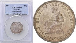 USA
USA. 25 cents 1893 Isabella PCGS MS62 
Idealnie zachowany egzemplarz z delikatną patyną. Bardzo rzadka moneta w takim stanie zachowania.
Waga/W...