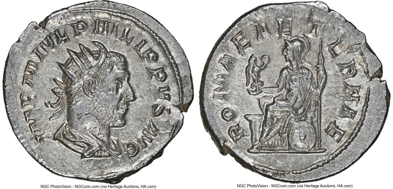 Philip I (AD 244-249). AR antoninianus (23mm, 3.73 gm, 6h). NGC MS 5/5 - 4/5. Ro...