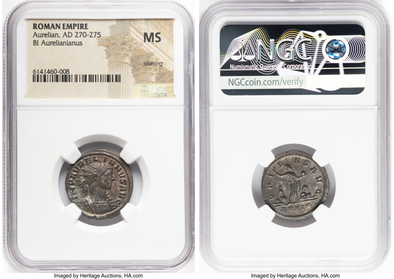 Aurelian (AD 270-275). BI antoninianus (22mm, 11h). NGC MS, Silvering. Rome, Per...