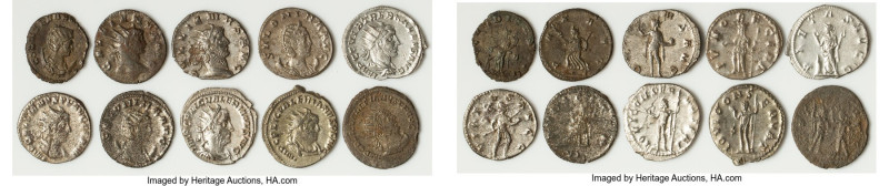 ANCIENT LOTS. Roman Imperial. Lot of ten (10) AR and BI antoniniani. Fine-Choice...