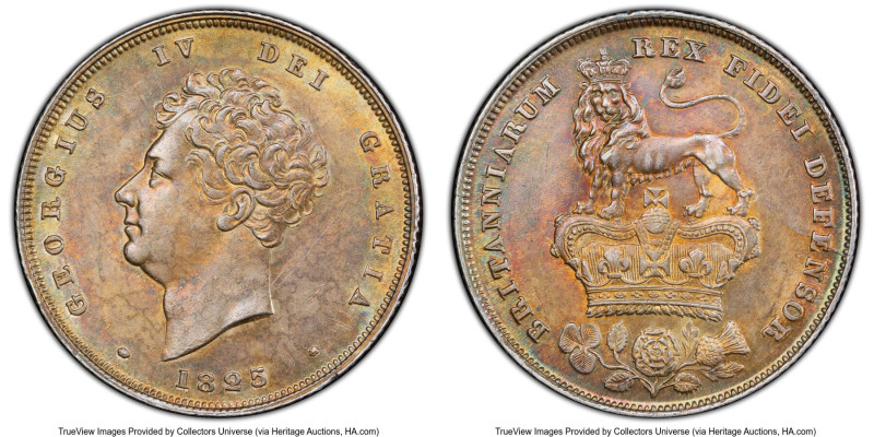 George IV "Bare Head" Shilling 1825 UNC Details (Scratch) PCGS, KM694, S-3812. H...