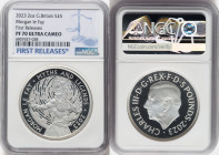 Charles III silver Proof "Morgan le Fay" 5 Pounds (2 oz) 2023 PR70 Ultra Cameo NGC, Mintage: 510. Myths and Legends series. First Releases. HID0980124...