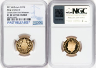 Charles III gold Proof "King Charles III Coronation" 25 Pounds (1/4 oz) 2023 PR70 Ultra Cameo NGC, Mintage: 1,360. First Releases. HID09801242017 © 20...