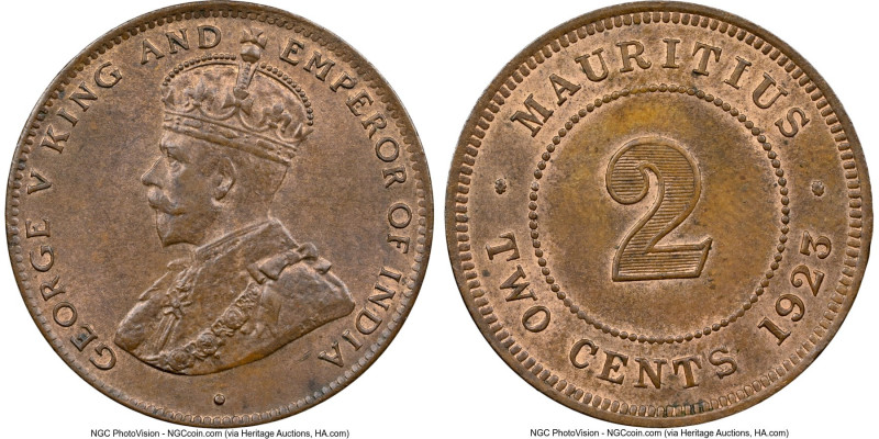 British Colony. George V Pair of Certified 2 Cents NGC, 1) 2 Cents 1923 - MS64 B...