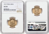 Republic gold Libra 1917 AU58 NGC, Lima mint, KM207, Fr-73. HID09801242017 © 2023 Heritage Auctions | All Rights Reserved