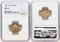 Republic gold Libra 1919 MS62 NGC, Lima mint, KM207, Fr-73. HID09801242017 © 2023 Heritage Auctions | All Rights Reserved