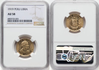 Republic gold Libra 1919 AU58 NGC, Lima mint, KM207, Fr-73. HID09801242017 © 2023 Heritage Auctions | All Rights Reserved