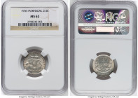 Republic Pair of Certified Assorted Issues NGC, 1) 2-1/2 Escudos 1933 - MS62, KM580 2) Escudo 1928 - MS64, KM578 Lisbon mint. HID09801242017 © 2023 He...