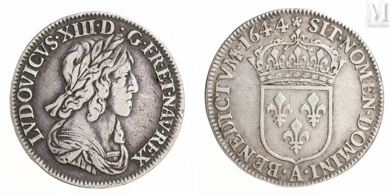 France - Louis XIV (1643-1715)

1/4 D'Ecu à la mèche courte 1644 A (Paris)
A ...