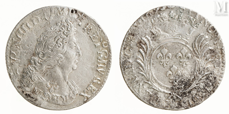 France - Louis XIV (1643-1715)

1/4 d'Ecu aux palmes 
A : Buste habillé à dro...