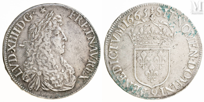 France - Louis XIV (1643-1715)

Ecu au buste juvénile 1665 9 (Rennes) 
A : Bu...