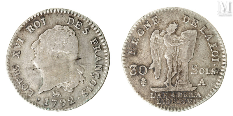 France - Constitution (1791-1792)

30 sols François 1792 A (Paris) 
A : Tête ...