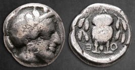 Attica. Athens circa 454-404 BC. Hemidrachm AR