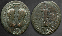 Ionia. Miletos. Marcus Aurelius and Lucius Verus AD 165-166. P. Ail. Protoleon Themistokleous, magistrate. Bronze Æ