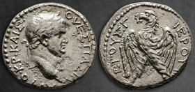 Samaria. Caesarea Maritima. Vespasian AD 69-79. Dated 'New Holy Year' 3 = AD 70/71. Tetradrachm AR