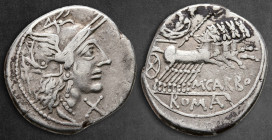 M. Carbo 122 BC. Rome. Denarius AR