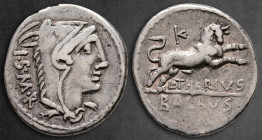 L. Thorius Balbus 105 BC. Rome. Denarius AR