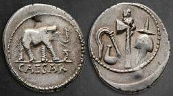 Julius Caesar 49-48 BC. Military mint travelling with Caesar. Denarius AR