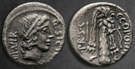 Q. Sicinius and C. Coponius 49 BC. Rome. Denarius AR