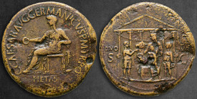 Caligula AD 37-41. Struck AD 37-38. Rome. Sestertius Æ