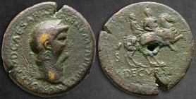 Nero AD 54-68. Lugdunum (Lyon). Sestertius Æ