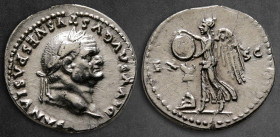 Vespasian AD 69-79. Struck under Titus. Rome. Denarius AR